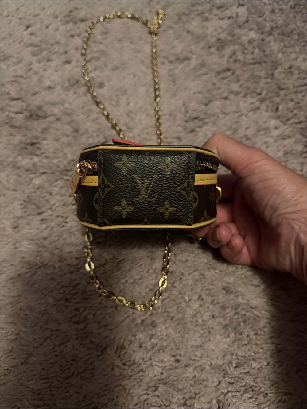 LV Round Monogram Crossbody Bag in Brown and Yellow with Gold Chain - Picture 4 of 4
